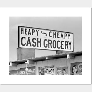 Grocery Sign, 1939. Vintage Photo Posters and Art